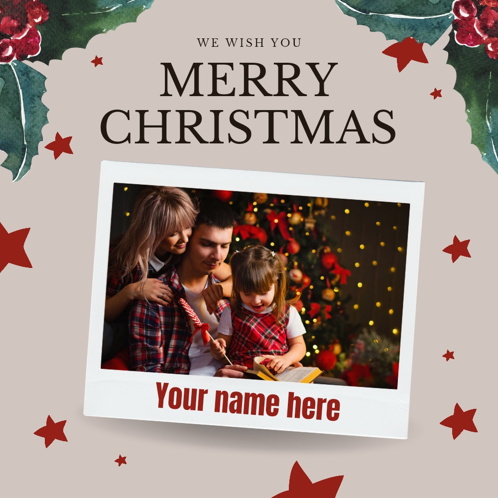 Personalized Christmas Photo Card With Name