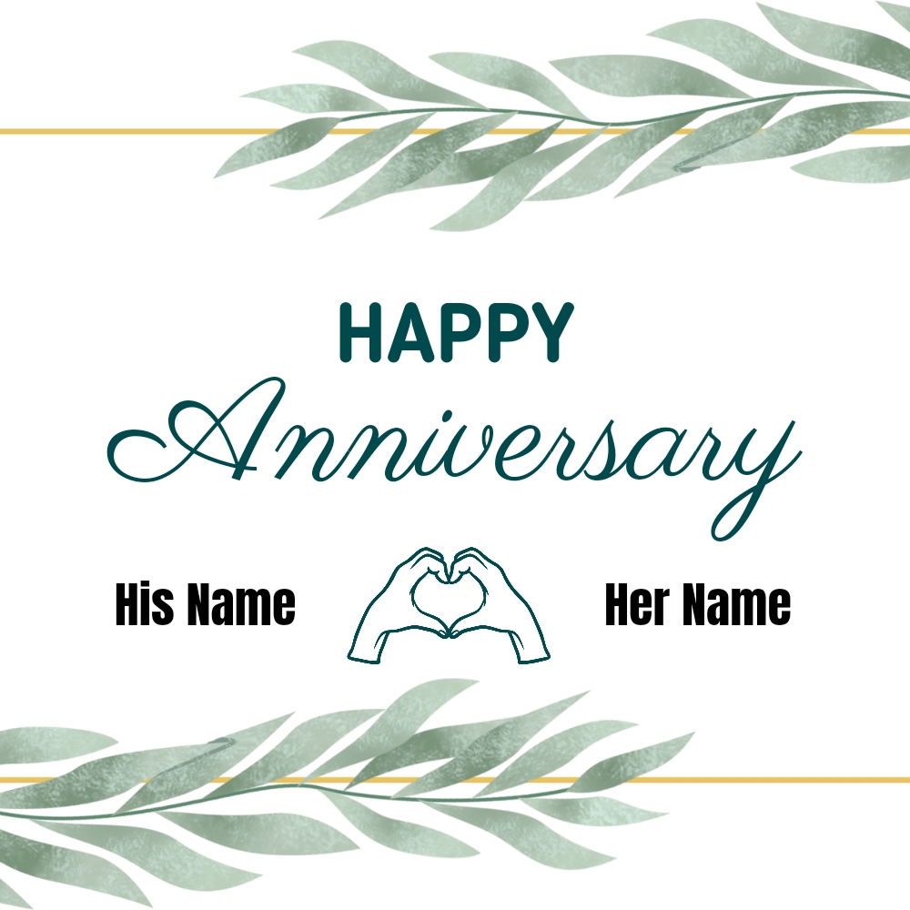 Happy Anniversary Greeting Card With Couple Name
