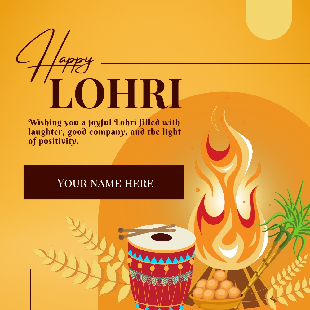 Happy Lohri Wishes With Name Customization