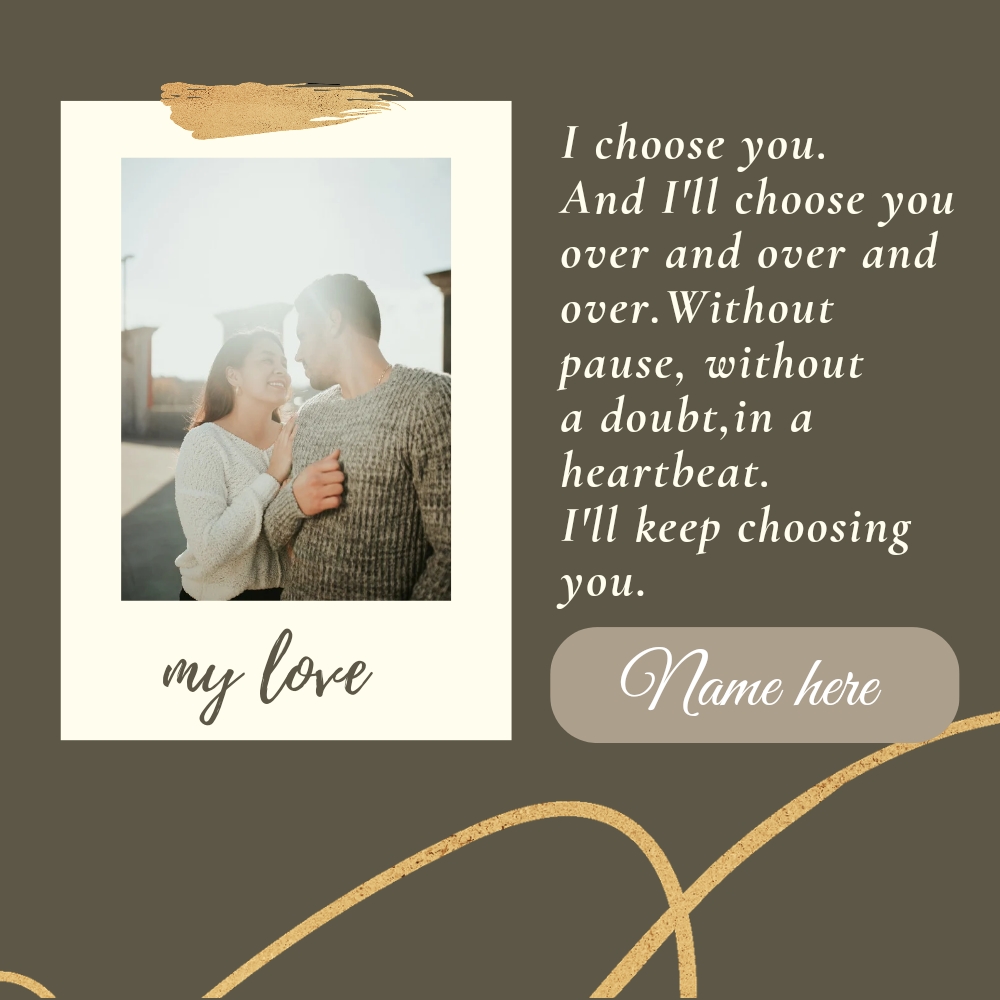 Made For Eachother Love Couple Photo Frame With Name