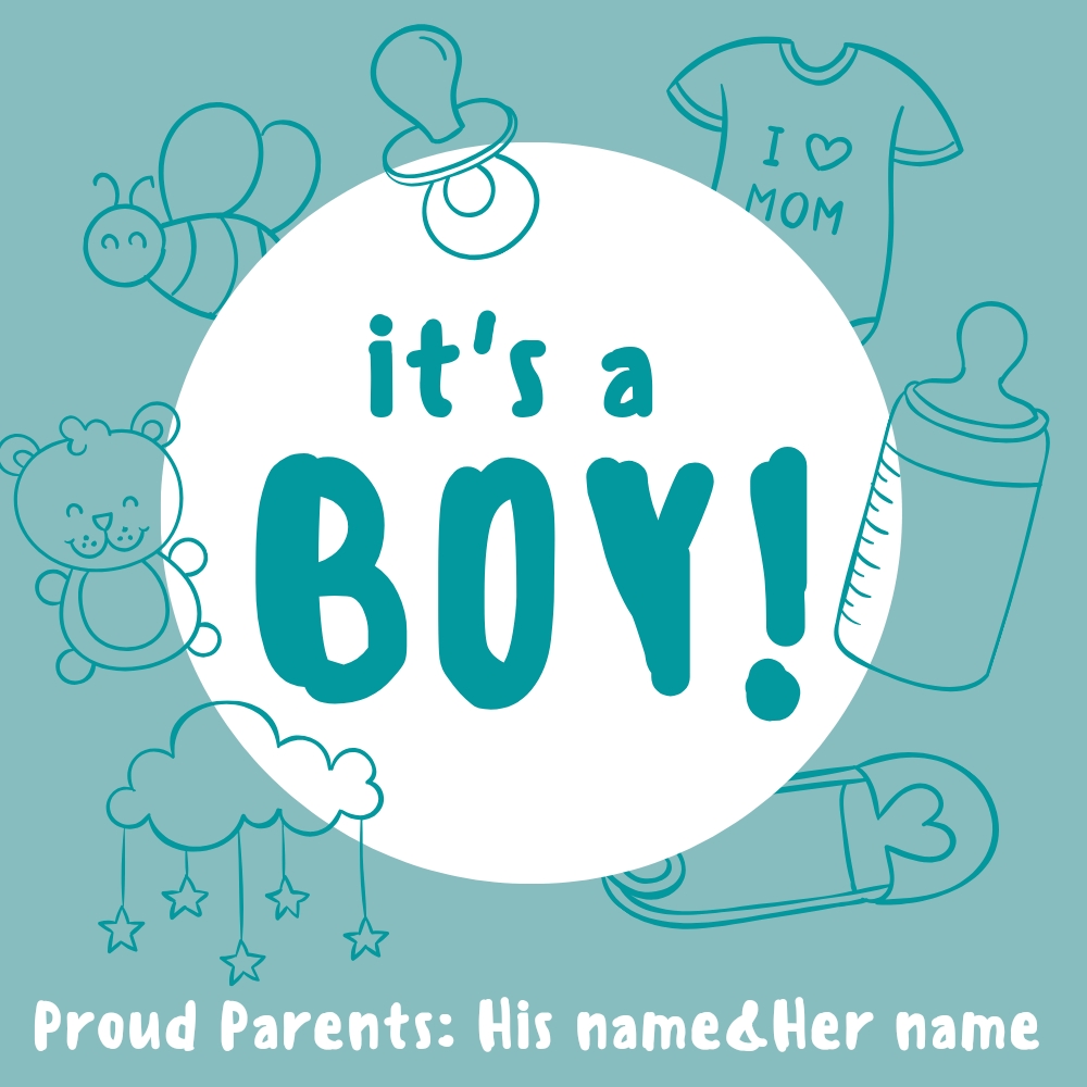 Welcome Baby Boy Name Template