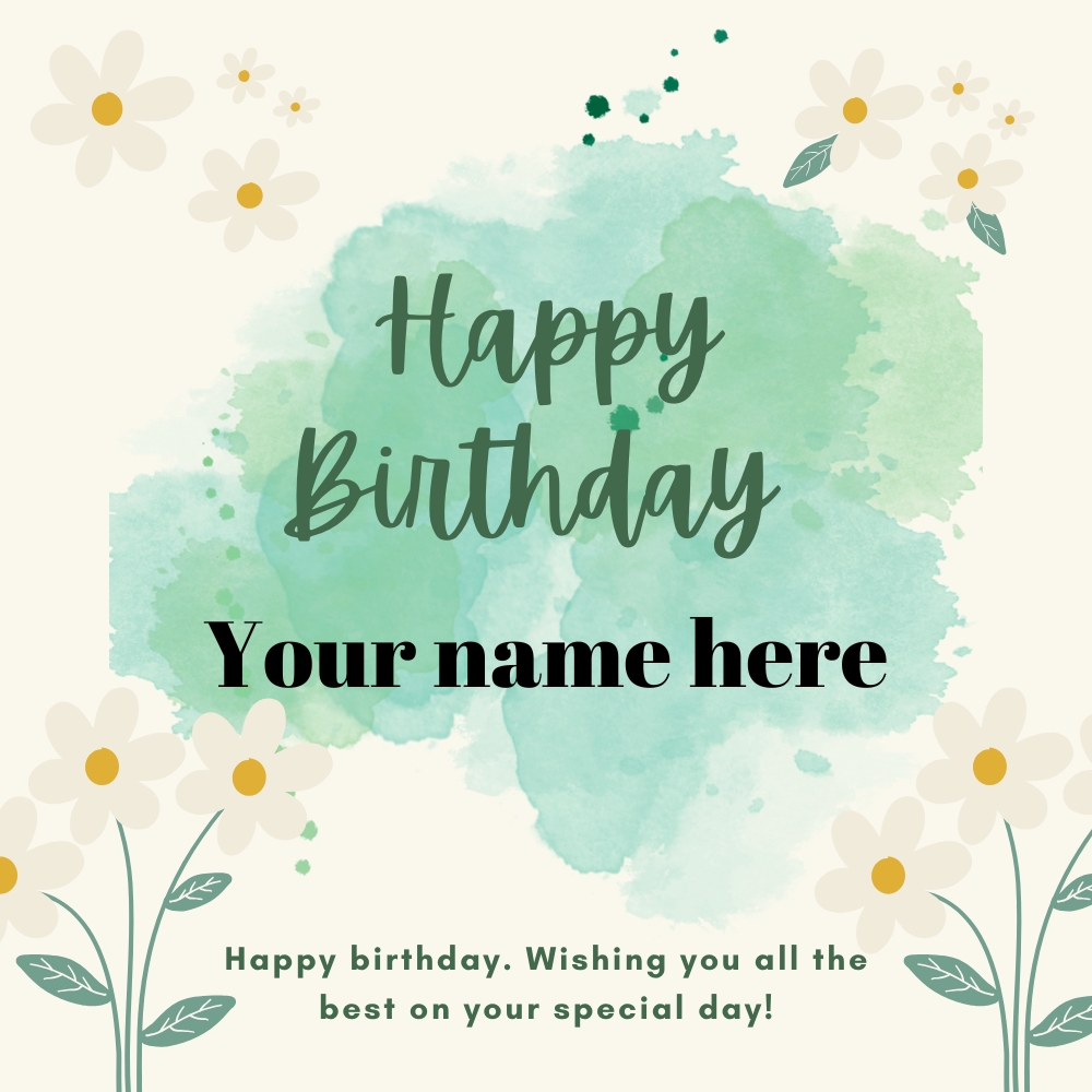 Happy Birthday Greeting Card With Name