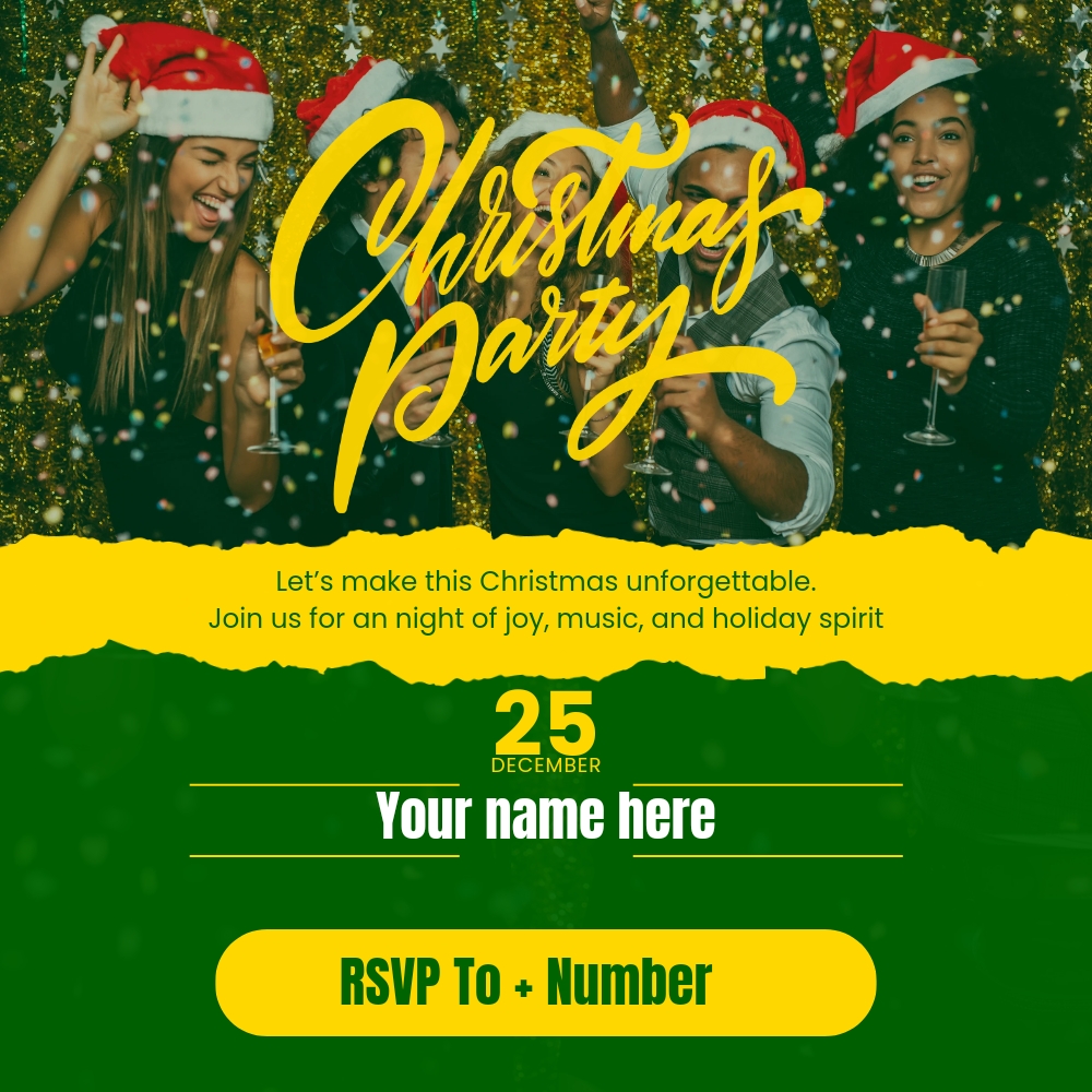 Christmas Party Invitation Card With Name