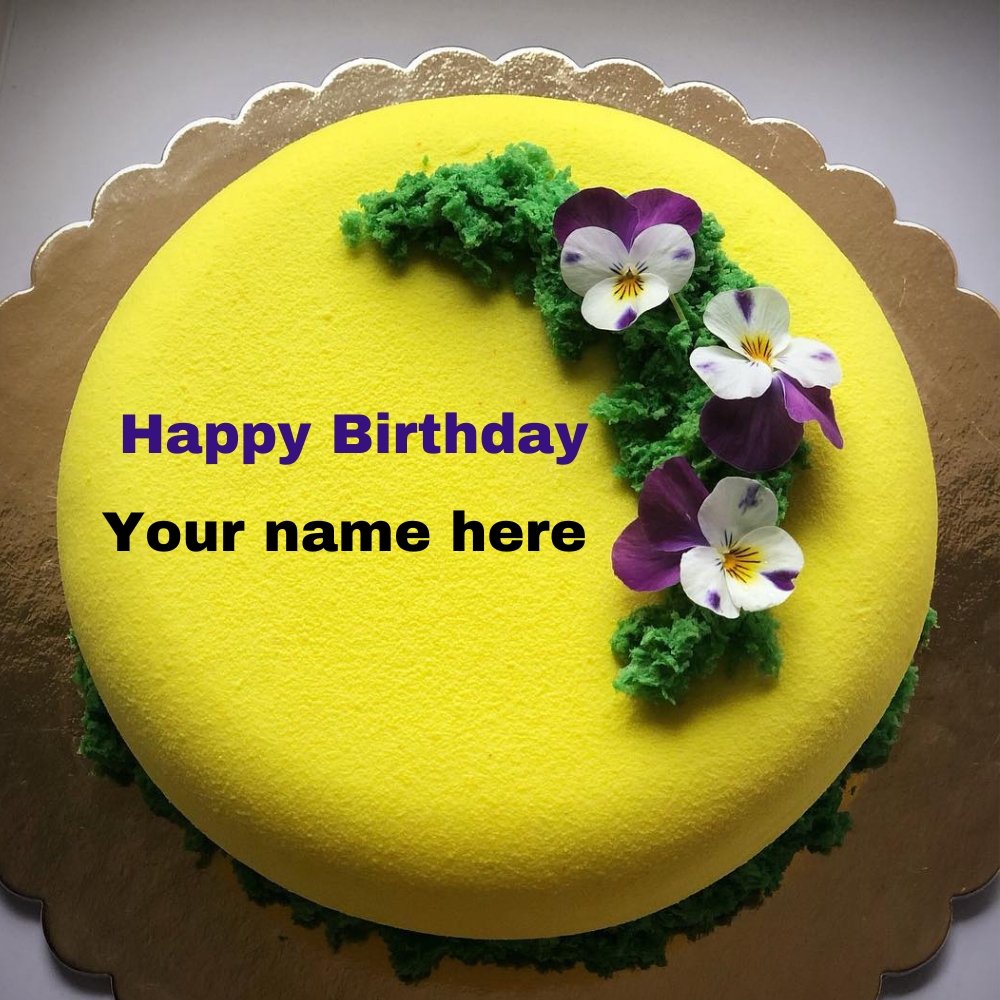 Mango Flavor Birthday Cake With Name On It