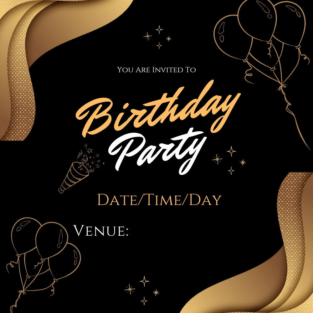 Birthday Party Invitation Name Card With Customization