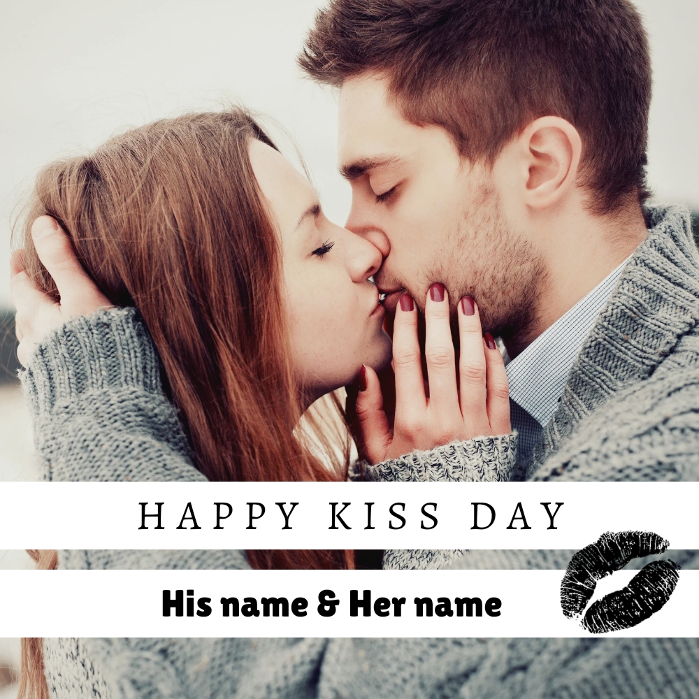 Happy Kiss Day Best Image With Name To Celebrate Love