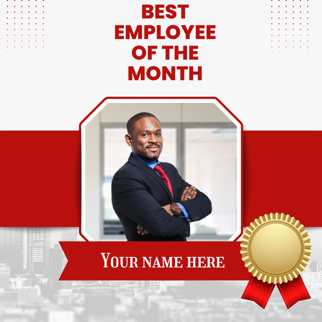 Emplyoee Of The Month Template With Name And Photo