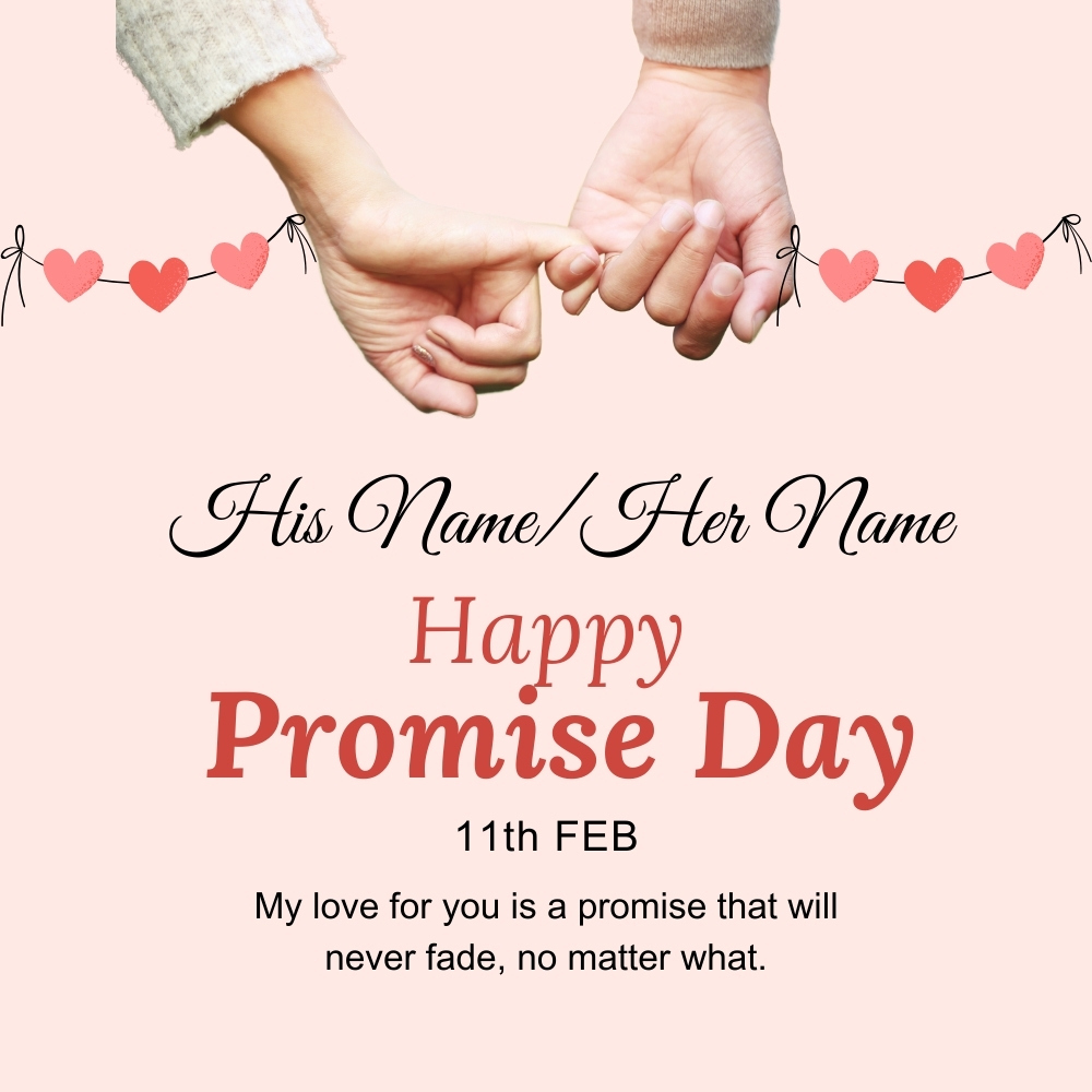 Happy Promise Day Quote With Couple Name – Personalized Love Message