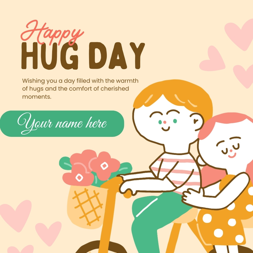 Romantic Hug Day Images With Name Free Download
