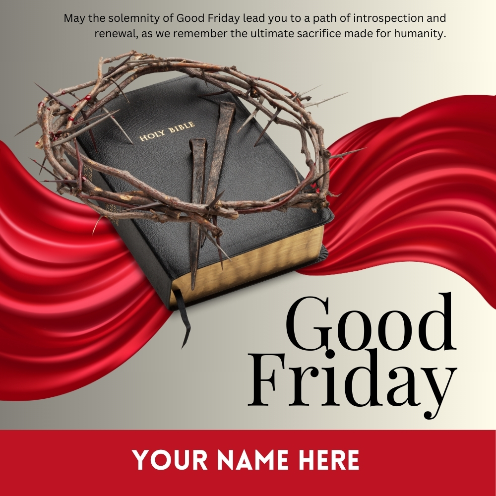 Good Friday Holy Day Card With Name On It