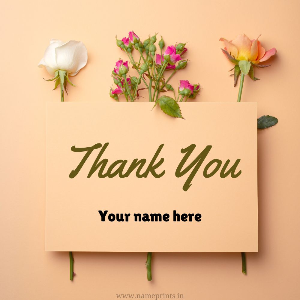 Thank You Card with Name Written on It
