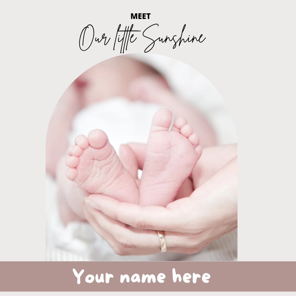 Welcome Baby Frame With Photo And Name Upload