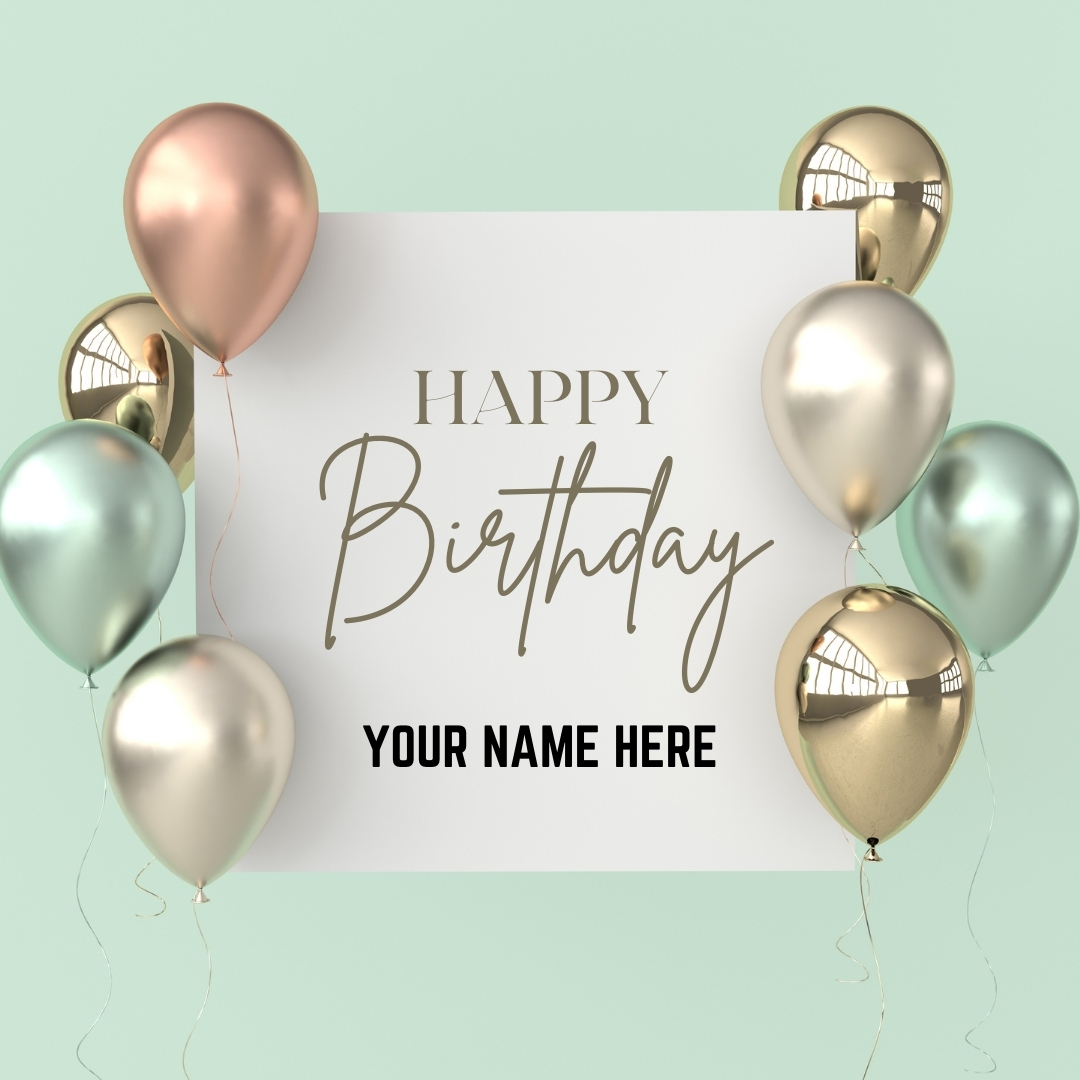 Birthday Greetings Card with Balloon Decoration